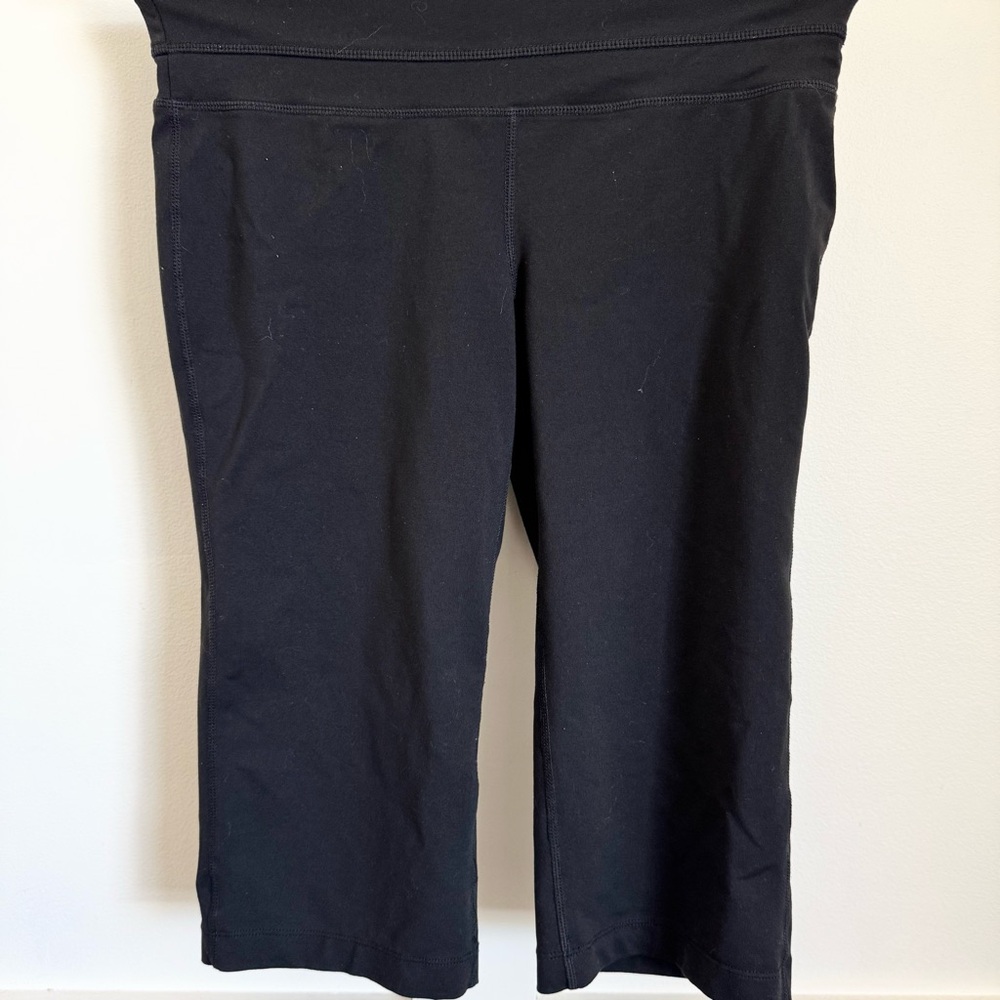 Prana Breathe Black Stretch Athletic Crop Capri Bike Shorts Women's Size Small